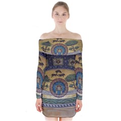 Peace Monument Werder Mountain Long Sleeve Off Shoulder Dress by Amaryn4rt