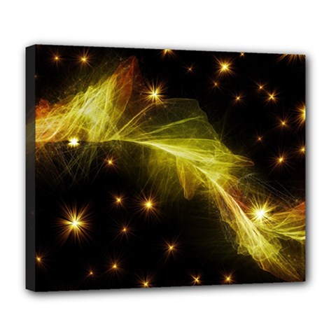 Particles Vibration Line Wave Deluxe Canvas 24  X 20   by Amaryn4rt