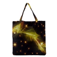 Particles Vibration Line Wave Grocery Tote Bag by Amaryn4rt