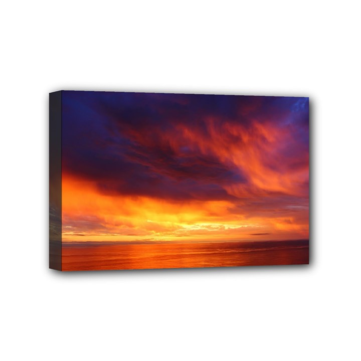 Sunset The Pacific Ocean Evening Mini Canvas 6  x 4 