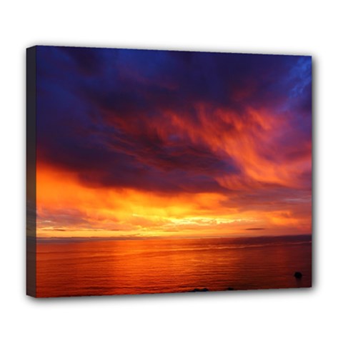 Sunset The Pacific Ocean Evening Deluxe Canvas 24  X 20   by Amaryn4rt