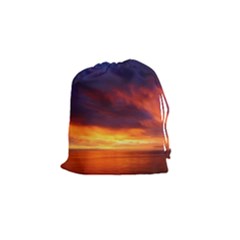 Sunset The Pacific Ocean Evening Drawstring Pouches (small) 