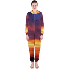 Sunset The Pacific Ocean Evening Hooded Jumpsuit (ladies)  by Amaryn4rt