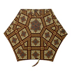 Batik Flower Brown Mini Folding Umbrellas