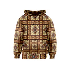 Batik Flower Brown Kids  Zipper Hoodie