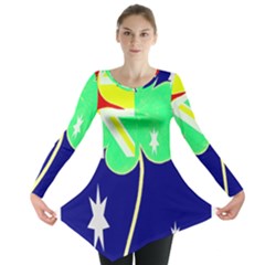 St  Patrick Australia And Ireland Irish Shamrock Australian Country Flag  Long Sleeve Tunic  by yoursparklingshop