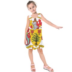 Barbados Coat Of Arms Kids  Sleeveless Dress by abbeyz71