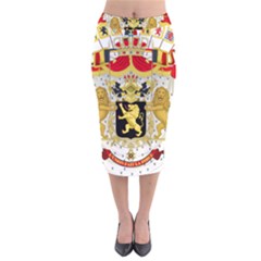 Great Coat Of Arms Of Belgium Velvet Midi Pencil Skirt by abbeyz71