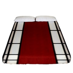 Shoji - Red Fitted Sheet (king Size) by Tatami