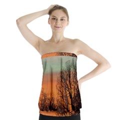Twilight Sunset Sky Evening Clouds Strapless Top by Amaryn4rt