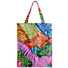 Zebra Colorful Abstract Collage Zipper Classic Tote Bag by Amaryn4rt