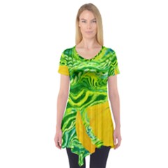 Zitro Abstract Sour Texture Food Short Sleeve Tunic 