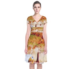 Art Kuecken Badespass Arrangemen Short Sleeve Front Wrap Dress