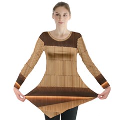 Architecture Art Boxes Brown Long Sleeve Tunic  by Amaryn4rt