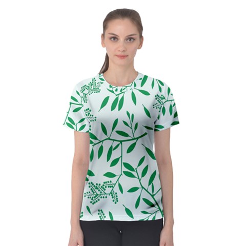 Leaves Foliage Green Wallpaper Women s Sport Mesh Tee by Amaryn4rt