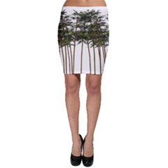 Bamboo Plant Wellness Digital Art Bodycon Skirt