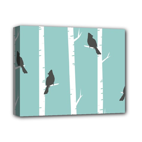 Birds Trees Birch Birch Trees Deluxe Canvas 14  X 11  by Amaryn4rt