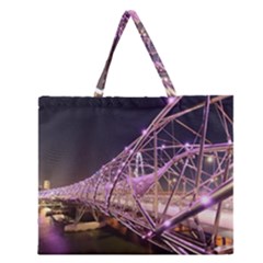 Helixbridge Bridge Lights Night Zipper Large Tote Bag by Amaryn4rt