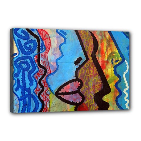 Graffiti Wall Color Artistic Canvas 18  X 12  by Amaryn4rt