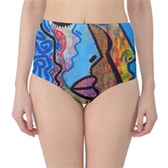 Graffiti Wall Color Artistic High-waist Bikini Bottoms by Amaryn4rt