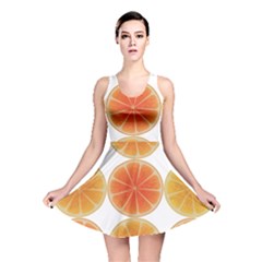 Orange Discs Orange Slices Fruit Reversible Skater Dress by Amaryn4rt