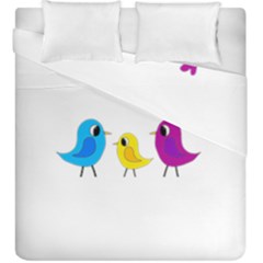 Bird Family Duvet Cover Double Side (king Size) by Valentinaart