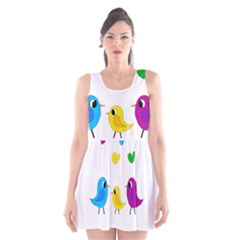 Bird Family Scoop Neck Skater Dress by Valentinaart