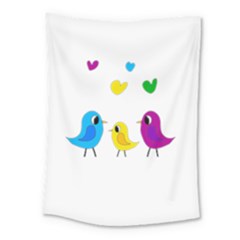 Bird Family Medium Tapestry by Valentinaart