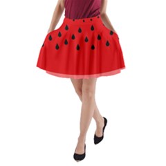 Watermelon  A-line Pocket Skirt by Valentinaart
