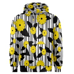 Yellow Floral Pattern Men s Pullover Hoodie