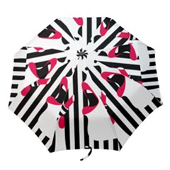 Lipstick Face Girl Folding Umbrellas