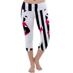 Lipstick Face Girl Capri Yoga Leggings