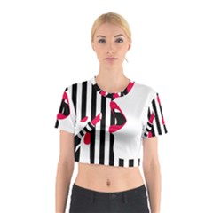 Lipstick Face Girl Cotton Crop Top