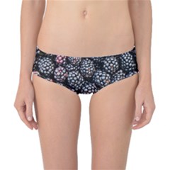 Blackberries Background Black Dark Classic Bikini Bottoms