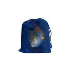 Fish Blue Animal Water Nature Drawstring Pouches (small)  by Amaryn4rt