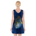 Fish Blue Animal Water Nature V-Neck Sleeveless Skater Dress View2