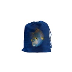 Fish Blue Animal Water Nature Drawstring Pouches (xs)  by Amaryn4rt
