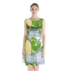 Cold Drink Lime Drink Cocktail Sleeveless Chiffon Waist Tie Dress by Amaryn4rt