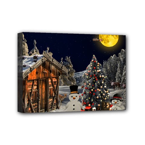 Christmas Landscape Mini Canvas 7  X 5  by Amaryn4rt