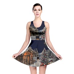 Christmas Landscape Reversible Skater Dress by Amaryn4rt