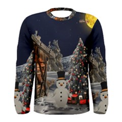 Christmas Landscape Men s Long Sleeve Tee by Amaryn4rt