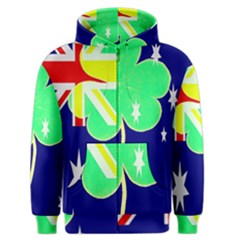 Irish Australian Australia Ireland Shamrock Funny St Patrick Flag Men s Zipper Hoodie by yoursparklingshop