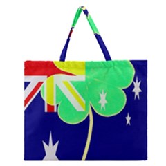 Irish Australian Australia Ireland Shamrock Funny St Patrick Flag Zipper Large Tote Bag by yoursparklingshop