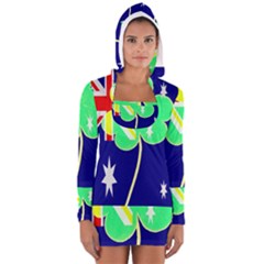 Irish Australian Australia Ireland Shamrock Funny St Patrick Flag Women s Long Sleeve Hooded T-shirt by yoursparklingshop