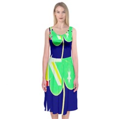 Irish Australian Australia Ireland Shamrock Funny St Patrick Flag Midi Sleeveless Dress by yoursparklingshop