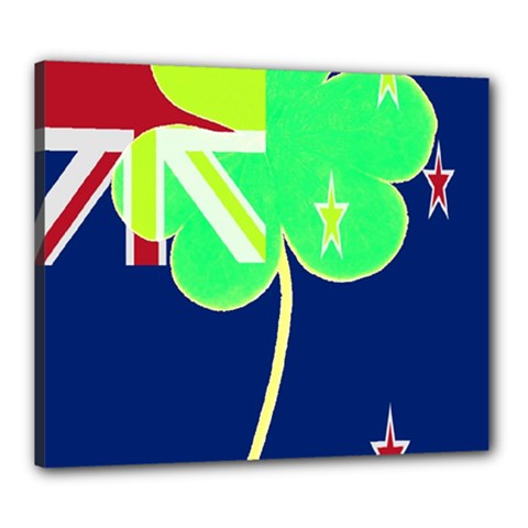 IrishShamrock New Zealand Ireland Funny St Patrick Flag Canvas 24  x 20 