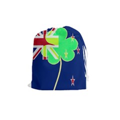 IrishShamrock New Zealand Ireland Funny St Patrick Flag Drawstring Pouches (Medium) 