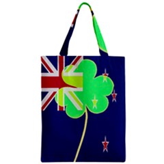 Irish Shamrock New Zealand Ireland Funny St. Patrick Flag Zipper Classic Tote Bag