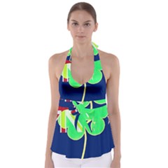 Irish Shamrock New Zealand Ireland Funny St. Patrick Flag Babydoll Tankini Top