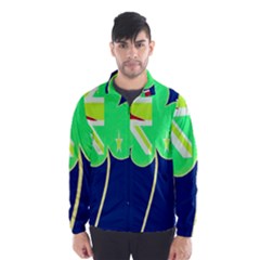 Irish Shamrock New Zealand Ireland Funny St. Patrick Flag Wind Breaker (Men)